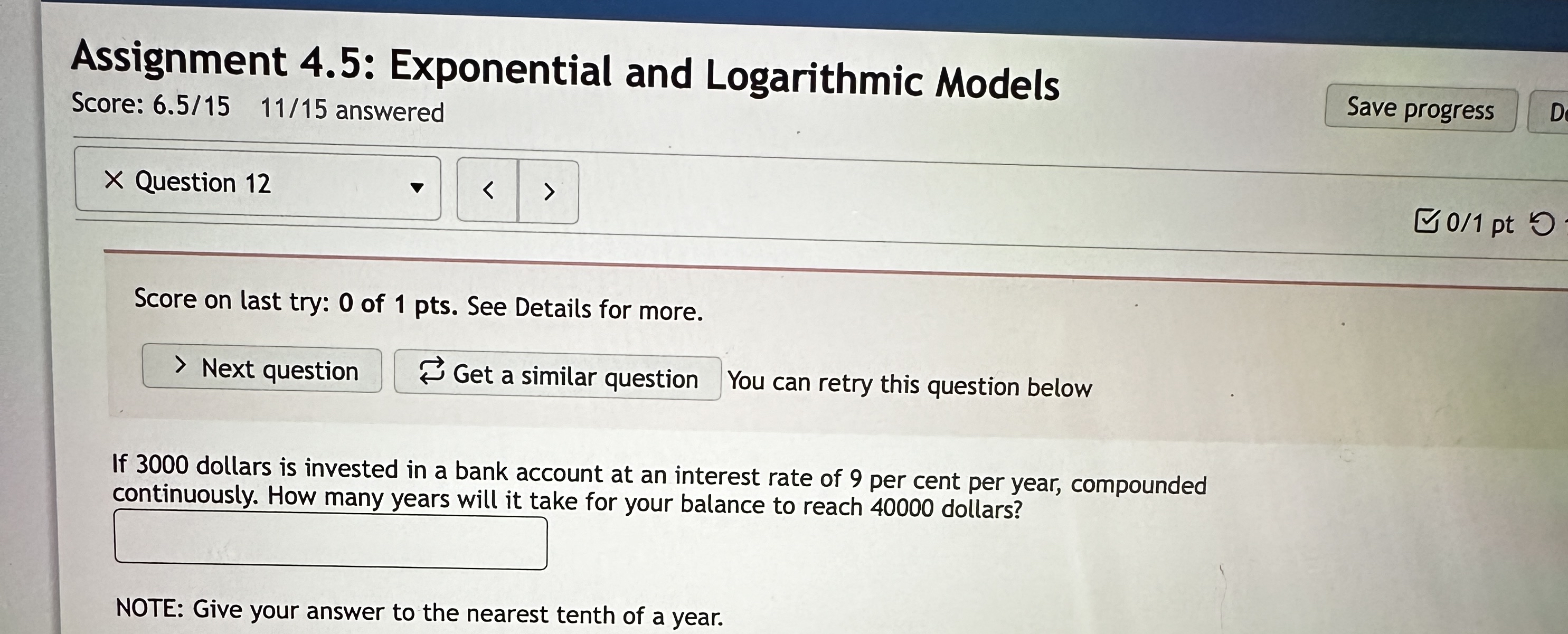 Solved Assignment 4.5: Exponential and Logarithmic | Chegg.com