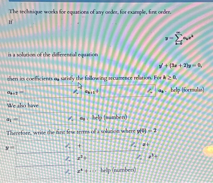Solved The technique works for equations of any order, for | Chegg.com