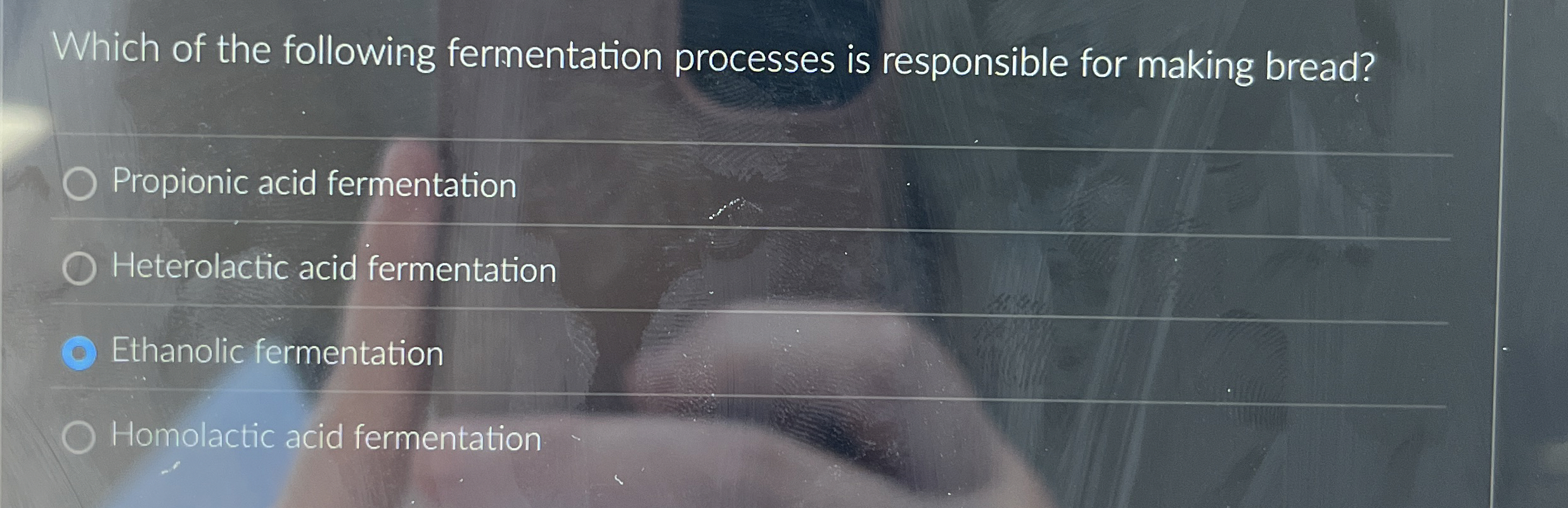 Solved Which of the following fermentation processes is | Chegg.com