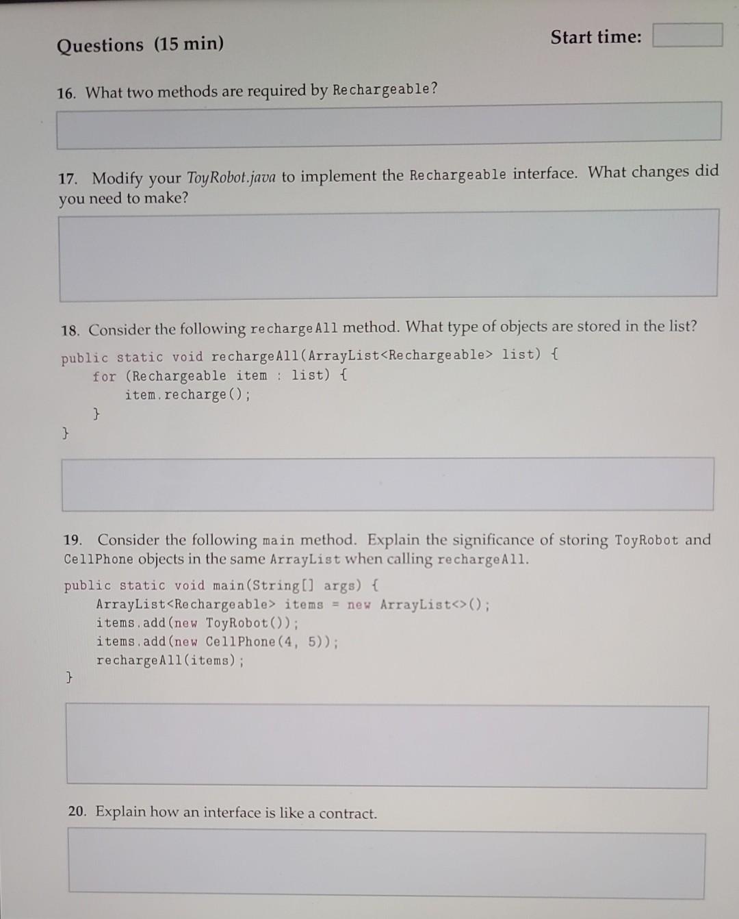 Solved Model 3 Java Interfaces An interface is similar to an | Chegg.com