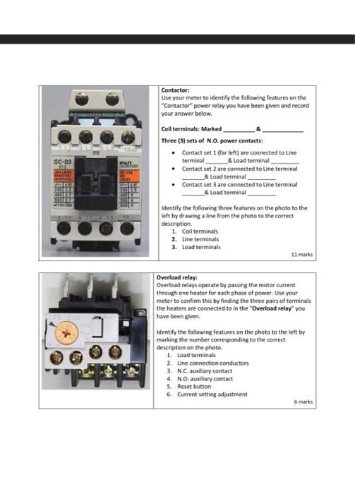 Solved Contactor: Use your meter to identify the following | Chegg.com