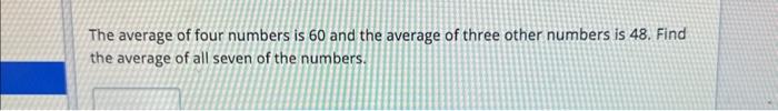 how do you get the average of four numbers