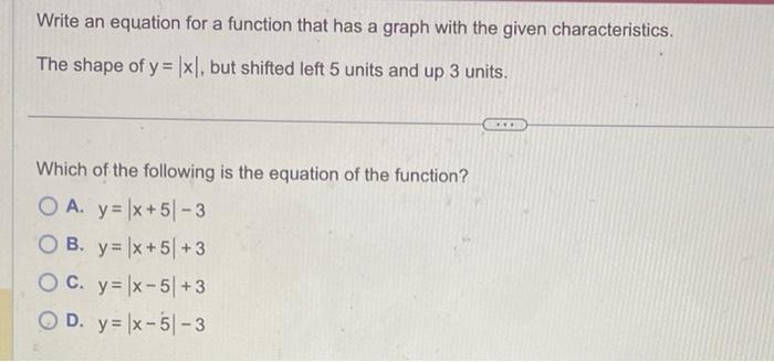 Solved Write an equation for a function that has a graph | Chegg.com