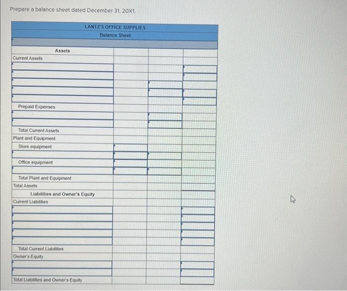 Solved The worksheet of Lantz's Office Supplies contains the