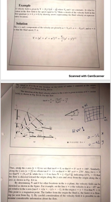 Solved Example A Velocity Field Is Given By V V C Chegg Com