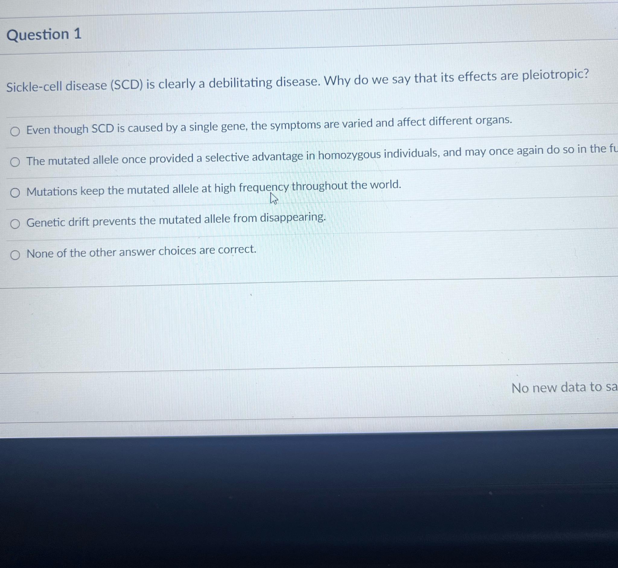 Solved Question 1Sickle-cell Disease (SCD) ﻿is Clearly A | Chegg.com