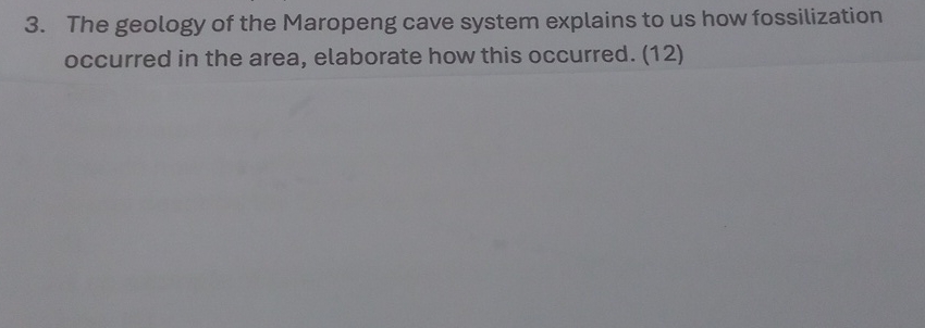 Solved The geology of the Maropeng cave system explains to | Chegg.com