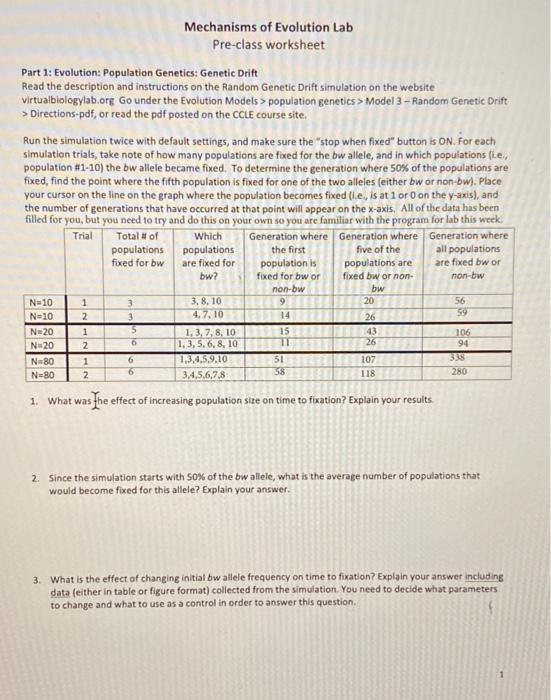 mechanisms-of-evolution-lab-pre-class-worksheet-part-chegg