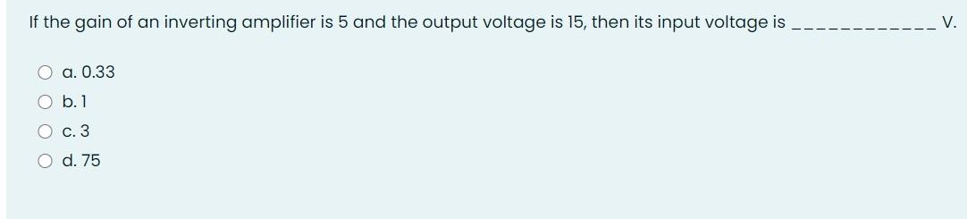 Solved If the gain of an inverting amplifier is 5 and the | Chegg.com
