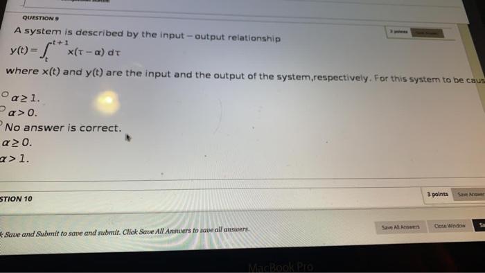 Solved QUESTION A system is described by the input-output | Chegg.com