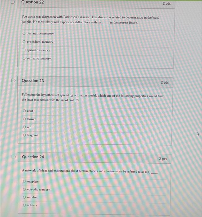 case study parkinson's disease quizlet