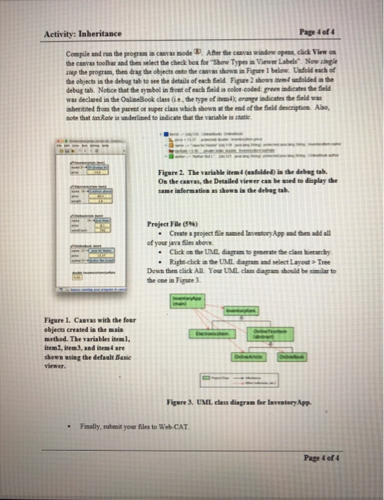 Solved Activity: Inheritance Page 1 of 4 Goals: By the end | Chegg.com