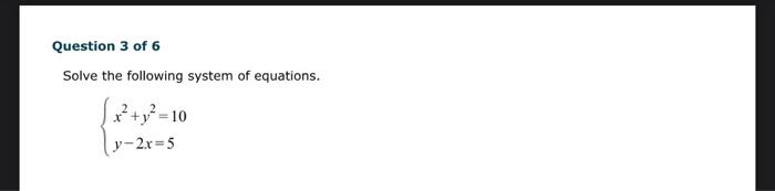 Solved Solve the following system of equations. | Chegg.com