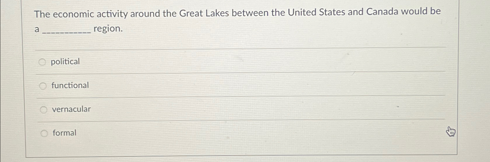 Solved The economic activity around the Great Lakes between | Chegg.com