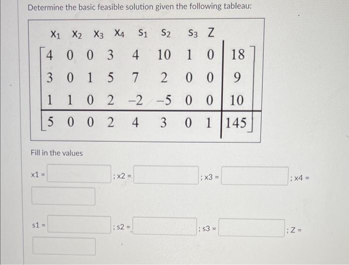 Solved True or False X2 and S3 are basic variables True | Chegg.com