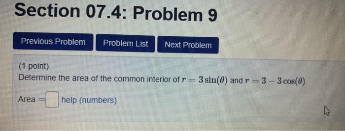 Solved Section 07.4: Problem 9 Previous Problem Problem List | Chegg.com