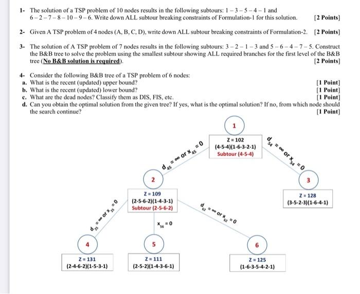 1 The solution of a TSP problem of 10 nodes results