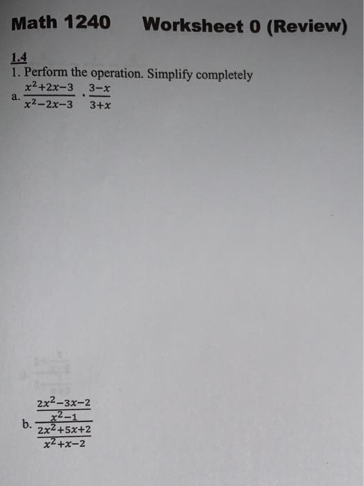 Solved Math 1240 Worksheet 0 (Review) 1.3 1. Expand (V3 – | Chegg.com