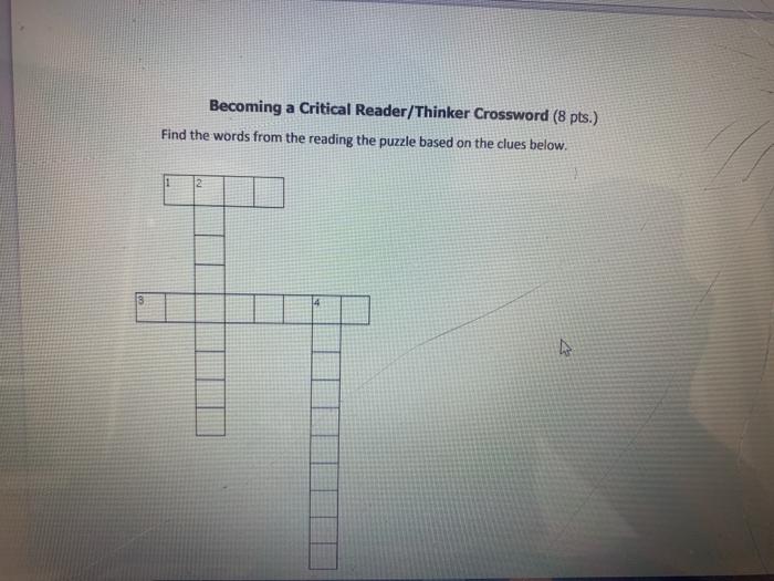 Crossword Solutions - The Reader