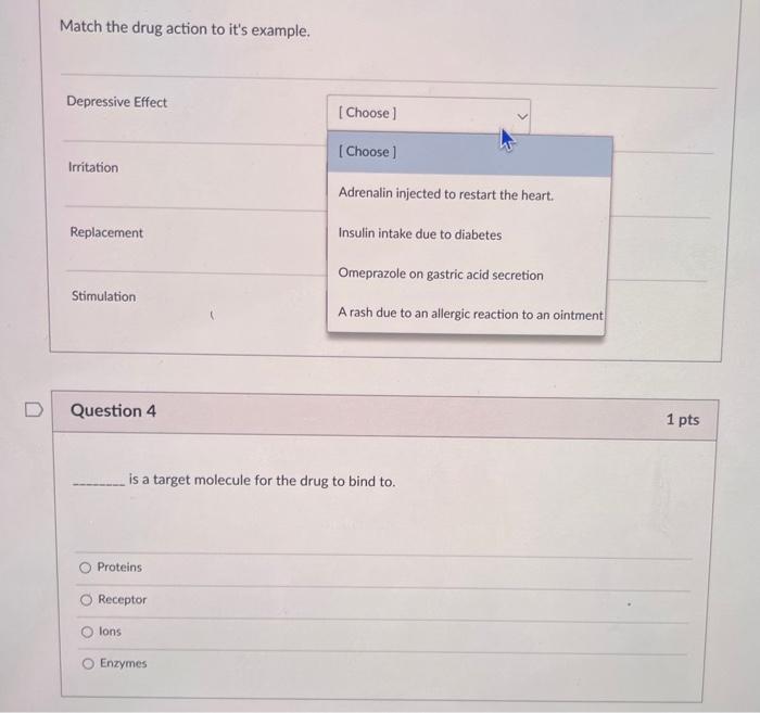 Solved Match the drug action to it's example. Depressive | Chegg.com