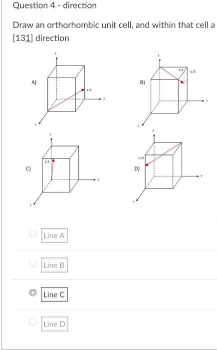 Solved Question 4 - direction Draw an orthorhombic unit | Chegg.com