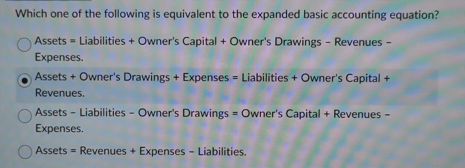 Solved Which one of the following is equivalent to the