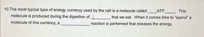 which molecule is called the energy currency of the cell