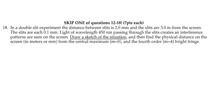 Solved SKIP ONE of questions 12-18! (7pts each) 18. In a | Chegg.com