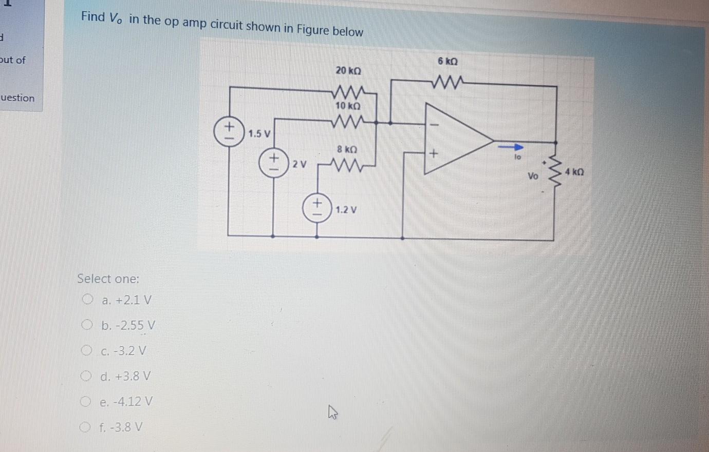 Solved Find Vo in the op amp circuit shown in Figure below | Chegg.com