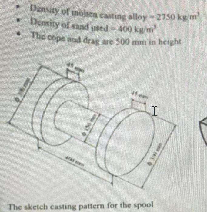Solved Density of molten casting alloy =2750 kg m2