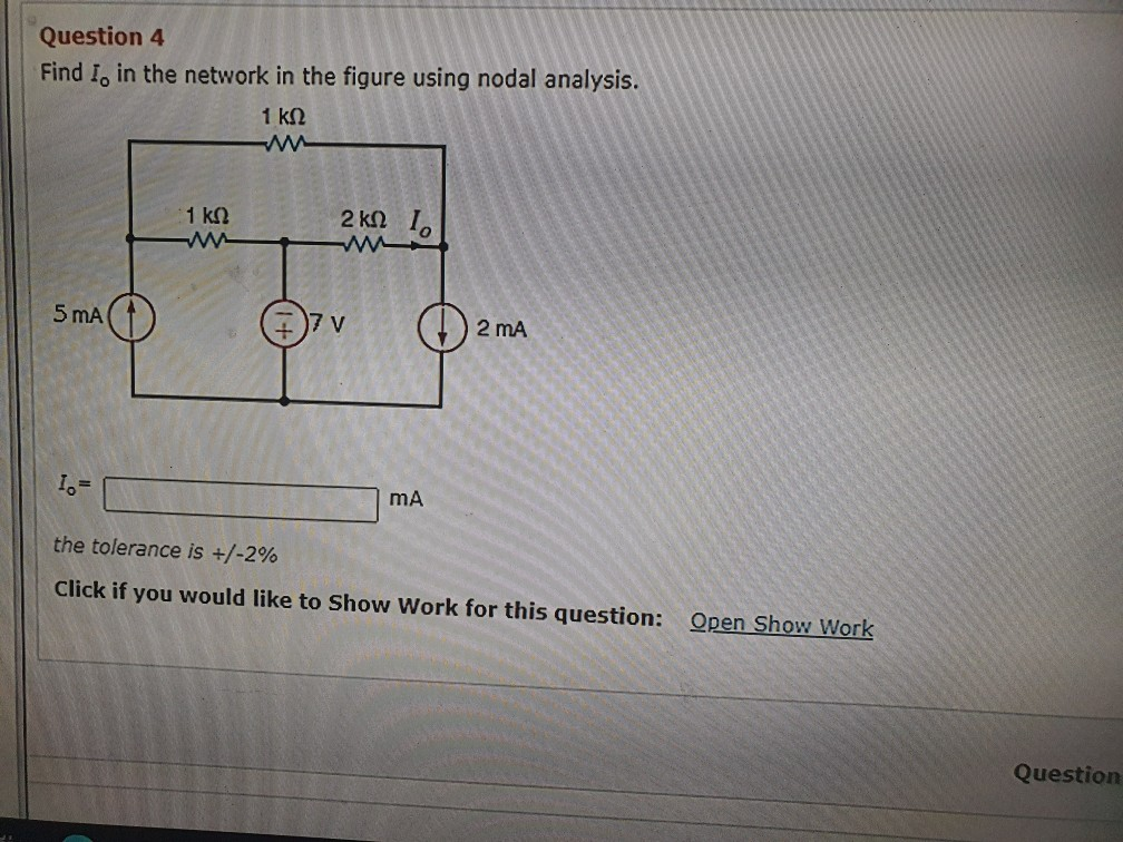 Solved Question 4 Find I. in the network in the figure using | Chegg.com