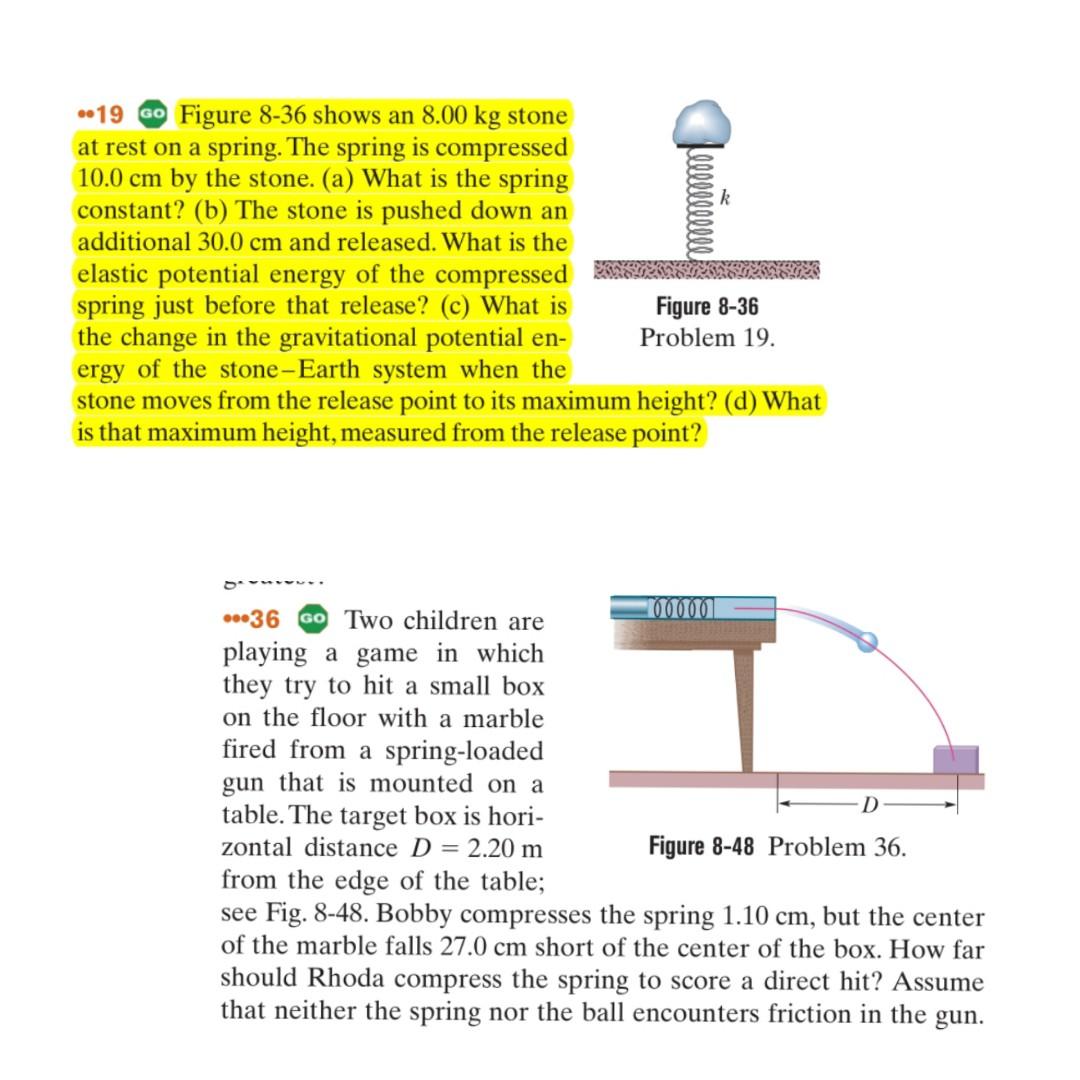 Solved **19 GO Figure 8-36 shows an 8.00 kg stone at rest on | Chegg.com