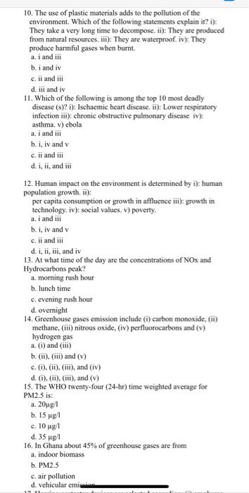 Solved 1. What are the three major gases found in air? a. | Chegg.com