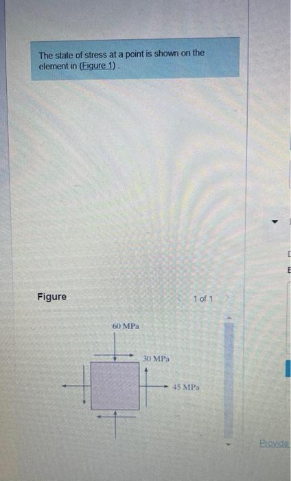 Solved The state of stress at a point is shown on the | Chegg.com