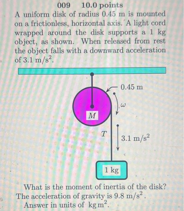 Solved 00810.0 points A uniform 4 kg rod with length 36 m