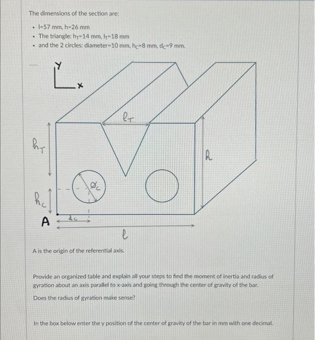 Solved Formulas Moments of Inertia Ix=∫y2dA Iy=∫x2dA Theorem | Chegg.com