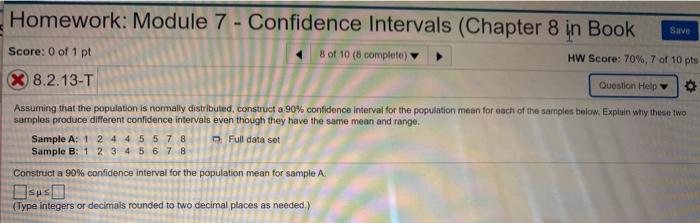 Solved Homework: Module 7 - Confidence intervals (Chapter 8 | Chegg.com