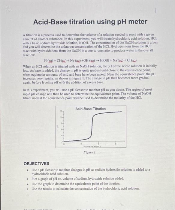 AcidBase titration using pH meter A titration is a
