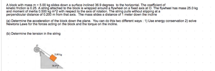 Solved A Block With Mass M = 5.00 Kg Slides Down A Surface | Chegg.com