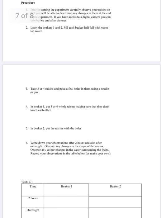 Solved Exercise 4 Osmosis in Fruits You can watch what