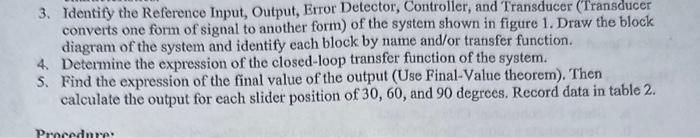 Solved 3. Identify the Reference Input, Output, Error | Chegg.com