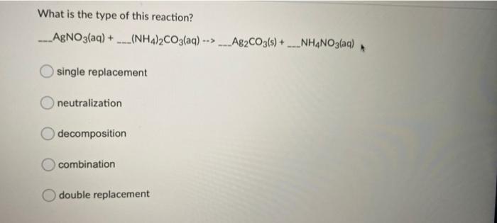 Solved What is the type of this reaction? __KNO3(s) → | Chegg.com