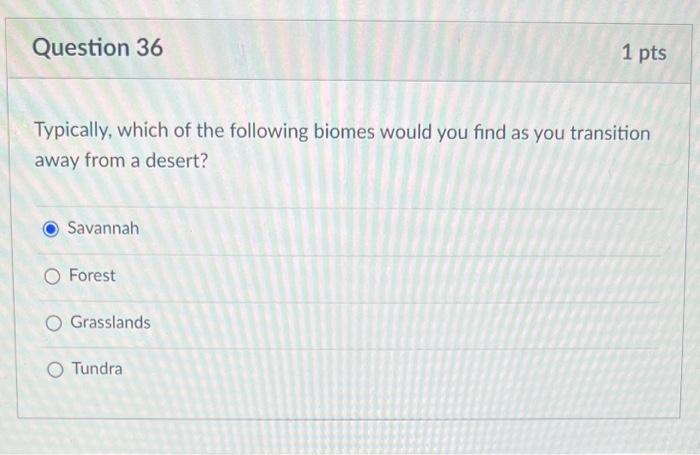 Solved Typically, Which Of The Following Biomes Would You | Chegg.com
