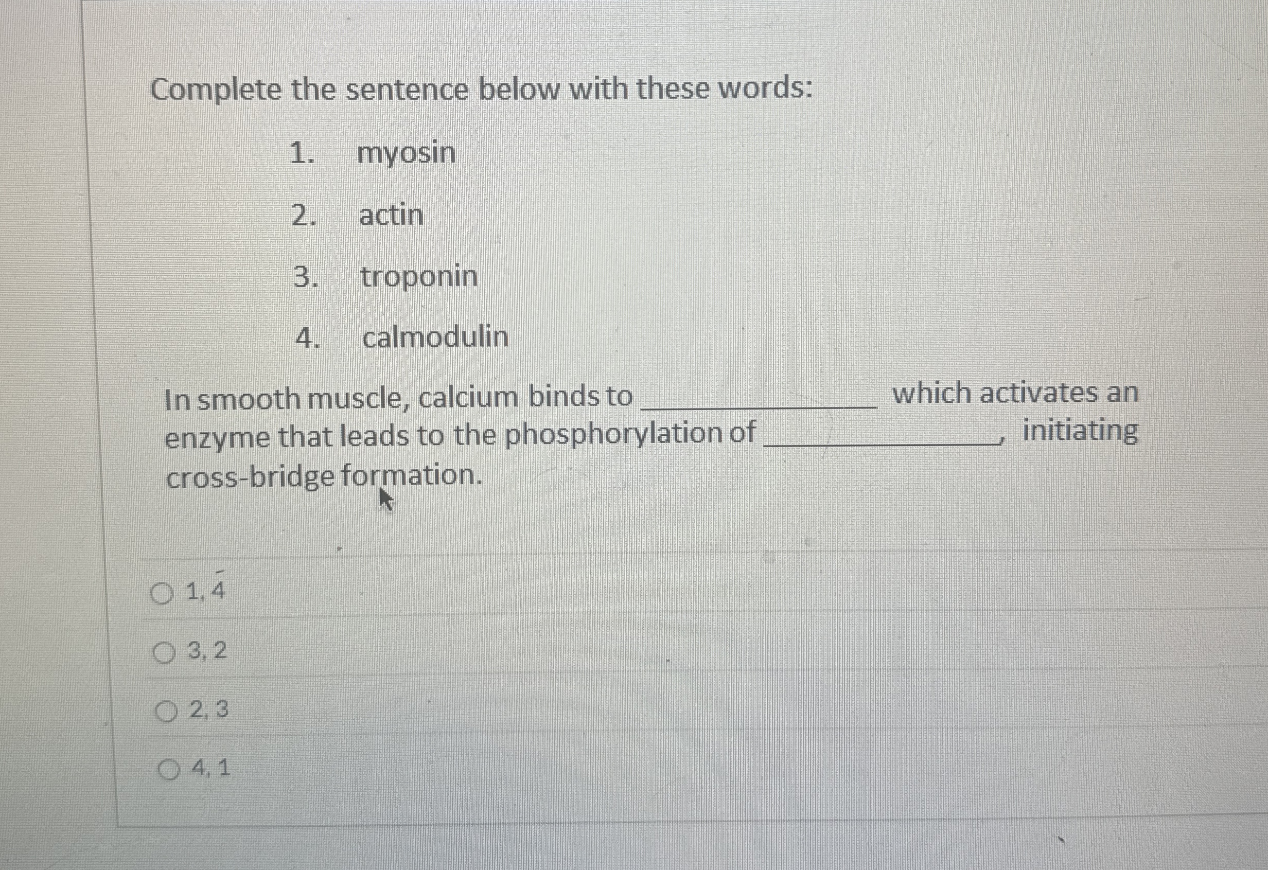 Solved Complete the sentence below with these