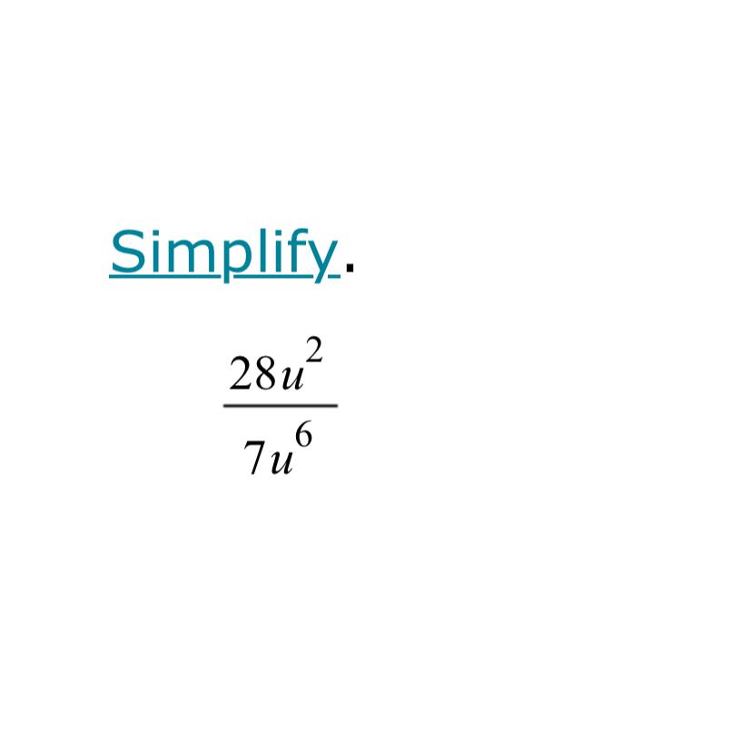 Solved Simplify.28u27u6 | Chegg.com