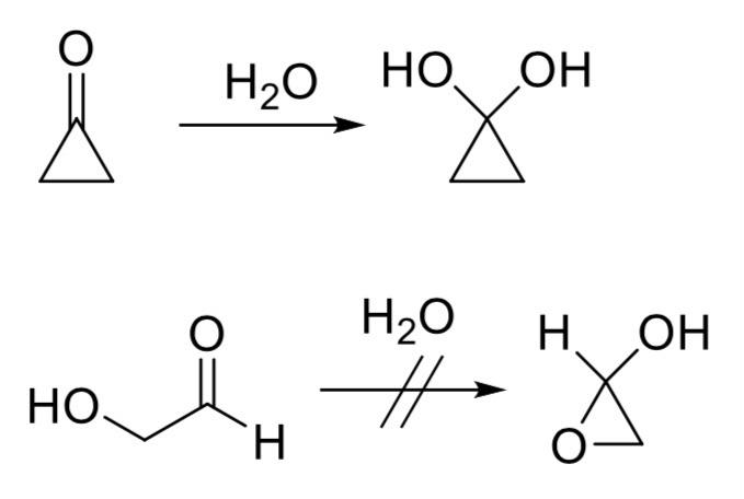 Solved Cyclopropanone exists as a hydrate in water, but | Chegg.com