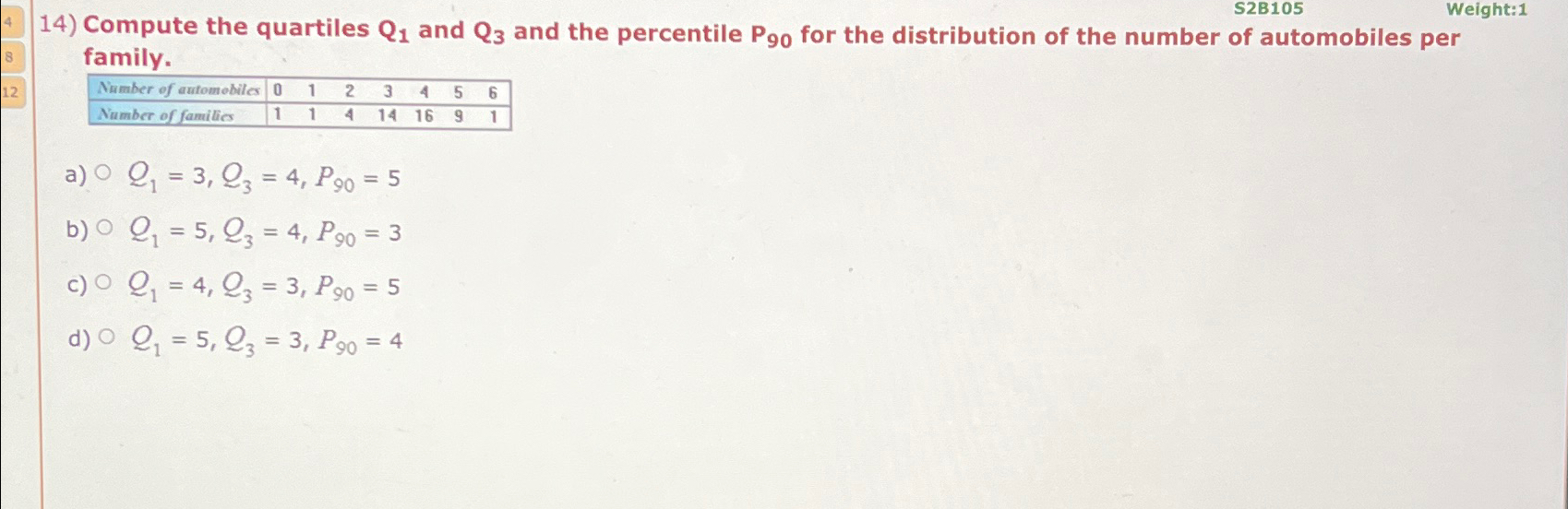 Solved Compute the quartiles Q1 ﻿and Q3 ﻿and the percentile | Chegg.com