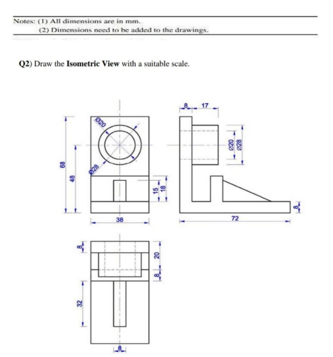 Solved Notes: (1) All dimensions are in mm. (2) Dimensions