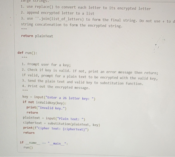 Solved def isValidKey(key): Returns True if key is a string | Chegg.com