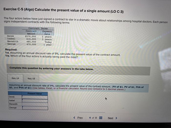 Solved Brief Exercise C-12 (Algo) Calculate The Present | Chegg.com